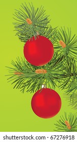 New Year tree on green background