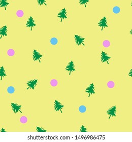 New Year tree, seamless pattern. Vector.