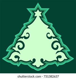 New Year tree, simple illustration