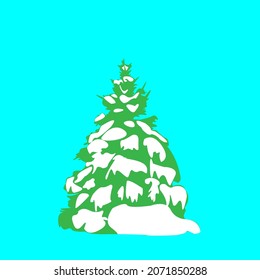 New Year tree in the snow. New Year 2022. Holidays. Christmas
