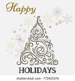 New Year Tree of Swirls: Elegant Classic Design