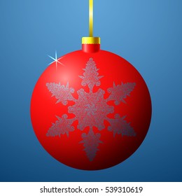New year tree toy with snowflake