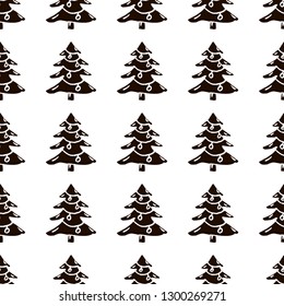 new year tree vector seamless pattern