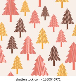 New Year tree vector seamless colorful pattern for wallpaper, wrapping and textile.
