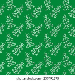 New Year Trees Hand Drawn Seamless