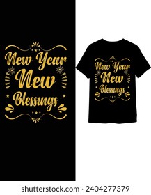 New year trendy t shirt design