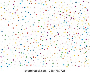 Confetti Triangular de Año Nuevo. Fondo de confeti de lustre arcoiris claro. Textura festiva de color