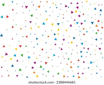 Confetti Triangular de Año Nuevo. Fondo de confeti de lustre arcoiris claro. Textura festiva de color