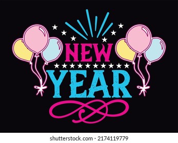 New year t-shirt design vector file