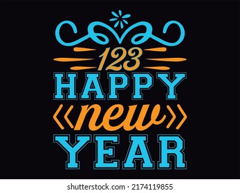 New year t-shirt design vector file