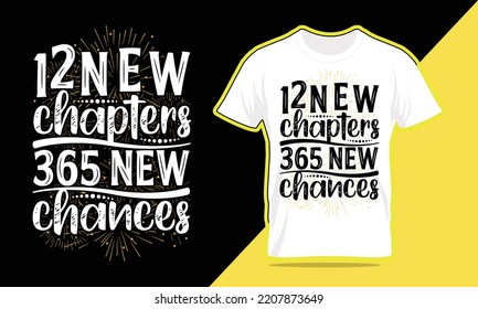 New Year t-shirt, Happy New Year 2023 typography design template, best New Year shirt design, trendy new year t-shirt design, Christmas vector. Suitable for mugs, gifts, and other product