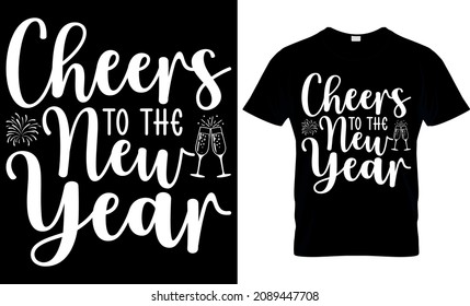 New year t-shirts design | Calligraphy t-shirt design | Used for T-shirt and Textile Print, Mug, Greeting Card and Funny New Year Gifts Design.