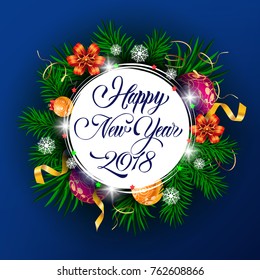 New Year Twenty Eighteen Lettering