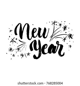 New Year typographic poster. Winter concept. Holiday concept. New Year concept