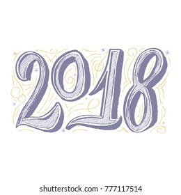 New Year typographic poster. Winter concept. Holiday concept. New Year concept