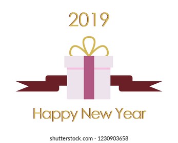 New Year Typographical Cretaive Background 2019 . Vector illustration