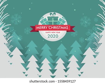 New Year Typographical Lighting Background With Christmas Celebration.