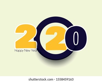 New Year Typographical Lighting Background With Christmas Celebration.