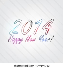 New Year Typography - background in retro style with 2014 and label. (EPS10 Vector)