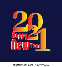 New year typography design with gradient effect Adobe illustrator ccc 2020 and saved into illustrator 10 eps. 