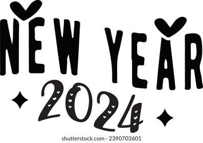 New Year Typography Design. Printing For Tshirt, Sweatshirt, Mug, Banner, Poster etc.