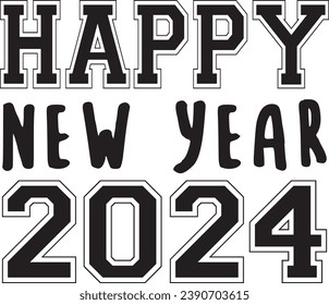 New Year Typography Design. Printing For Tshirt, Sweatshirt, Mug, Banner, Poster etc.