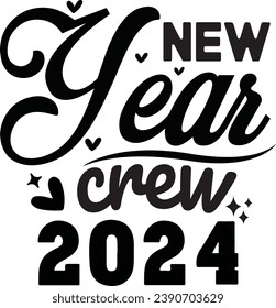 New Year Typography Design. Printing For Tshirt, Sweatshirt, Mug, Banner, Poster etc.