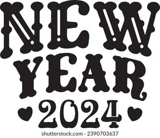 New Year Typography Design. Printing For Tshirt, Sweatshirt, Mug, Banner, Poster etc.