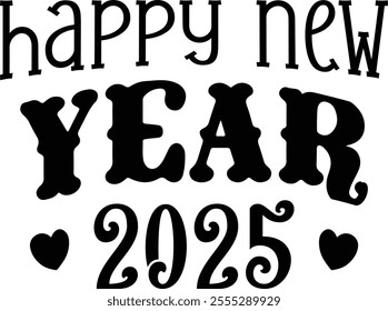 
New Year Typography Design. Printing For Tshirt, Sweatshirt, Mug, Banner, Poster etc.