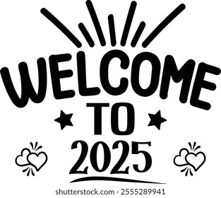
New Year Typography Design. Printing For Tshirt, Sweatshirt, Mug, Banner, Poster etc.