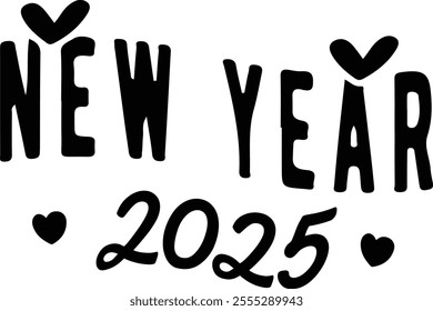 
New Year Typography Design. Printing For Tshirt, Sweatshirt, Mug, Banner, Poster etc.