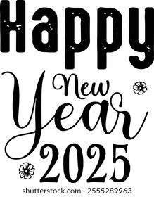 
New Year Typography Design. Printing For Tshirt, Sweatshirt, Mug, Banner, Poster etc.