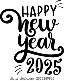 
New Year Typography Design. Printing For Tshirt, Sweatshirt, Mug, Banner, Poster etc.