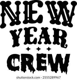 
New Year Typography Design. Printing For Tshirt, Sweatshirt, Mug, Banner, Poster etc.