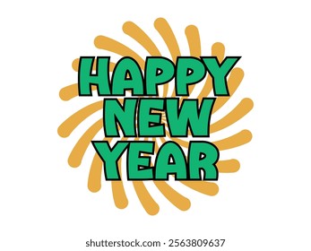 New Year typography design vector