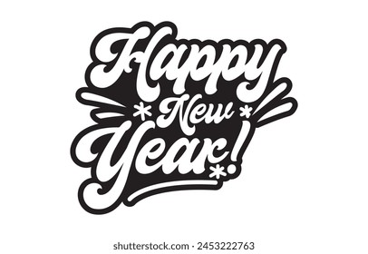 Diseño de logotipo de tipografía de Nuevo año. Diseño de logotipo de feliz año nuevo