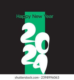 New year Typography simple background. 2024 new year concept.