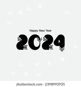 New Year Typography symbolic simple background vector 