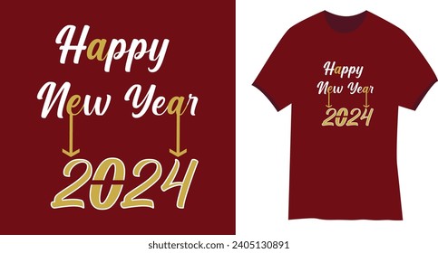New year typography t shirt design 