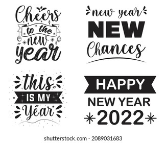 Camiseta de tipografía de Año Nuevo. Buena para camisetas, tazas, regalos y otras impresiones.