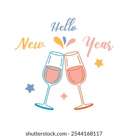 Diseño de Vector de tipografía de año Nuevo