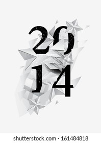 New Year typography vector illustration (2014). EPS10