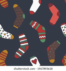 new year ugly socks seamless pattern n blue background