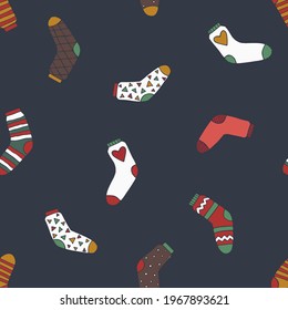 new year ugly socks seamless pattern n blue background