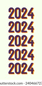 New year vector 2024. 2024 art work