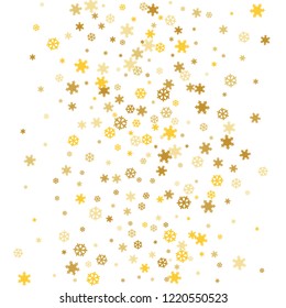 New Year Vector Background with Falling Snowflake. Christmas Snow Sparkle Pattern. Snowfall Overlay Print. Winter Sky. Holiday Design for for Card, Poster, Banner
