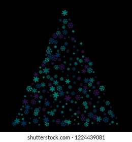 New Year Vector Background with Falling Snowflake. Christmas Snow Sparkle Pattern. Snowfall Overlay Print. Winter Sky. Holiday Design for Banner.