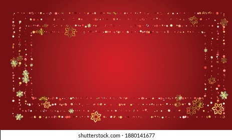 New Year Vector Background with Falling Glitter Snowflakes and Stars. Isolated on Transparent. Glitter Snow Sparkle Pattern. Snowfall Overlay Print. Winter Sky. Design for Template.