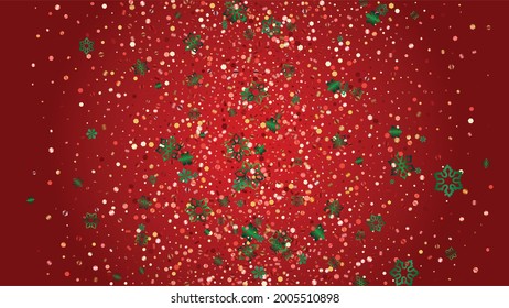 New Year Vector Background with Falling Glitter Snowflakes and Stars. Isolated on Transparent. Elegance Snow Sparkle Pattern. Snowfall Overlay Print. Winter Sky. Design for Advertisement.