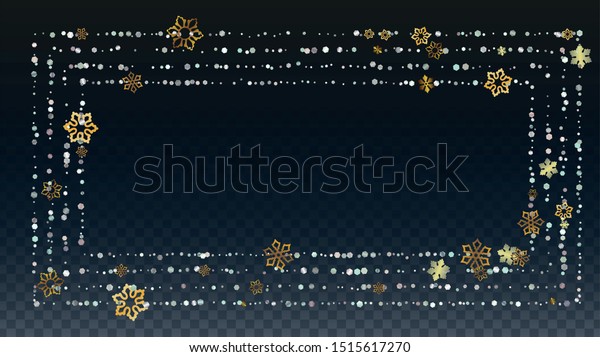 New Year
Vector Background with Falling Glitter Snowflakes and Stars.
Isolated on Transparent. Disco Snow Sparkle Pattern. Snowfall
Overlay Print. Winter Sky. Design for
Cover.